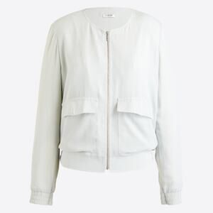 J. Crew Drapey Collarless Jacket Pistachio Mist Lightweight Zip Front Size XS